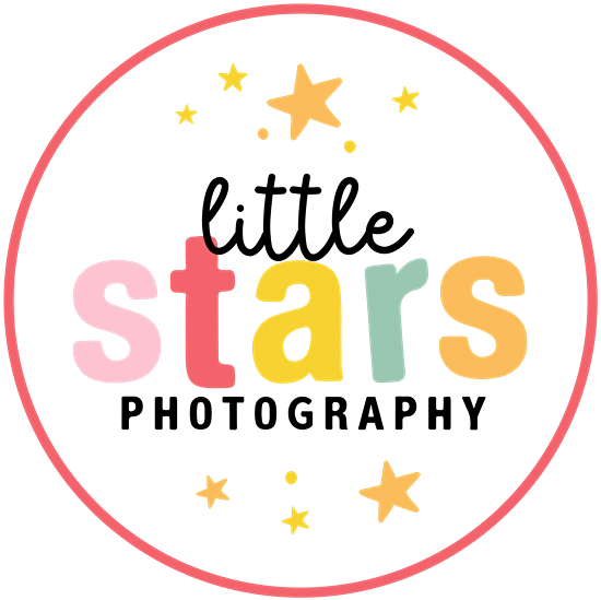 Little Stars Photography transparent logo with pastel stars